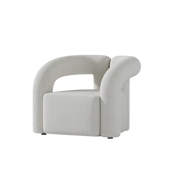 Italian Light Luxury White Lamb Velvet Lounge Chair