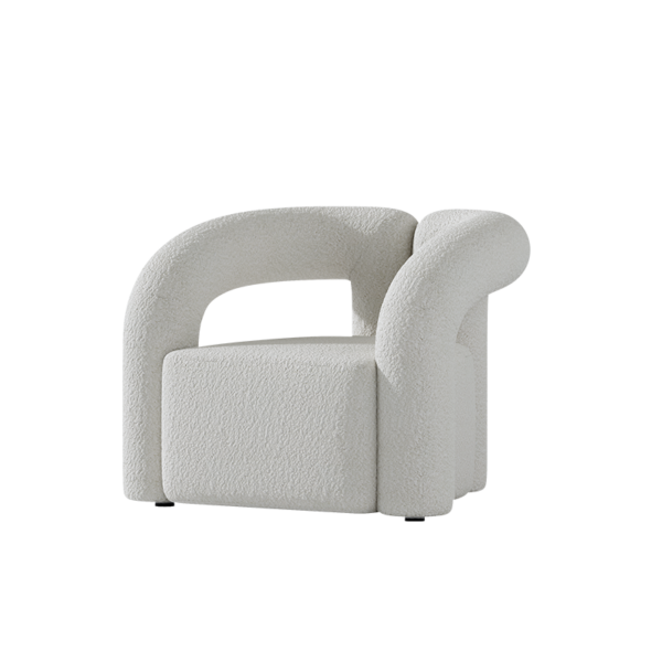 Italian Light Luxury White Lamb Velvet Lounge Chair