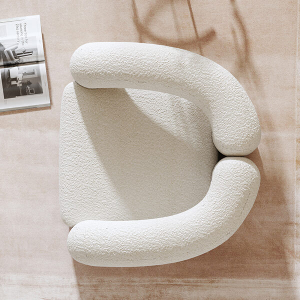 Italian Light Luxury White Lamb Velvet Lounge Chair