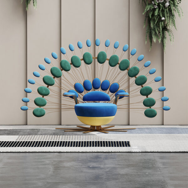 Nordic peacock open screen art creative leisure chair