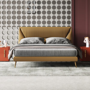 American Light Luxury Leather Grab Fold Technology Double Bed