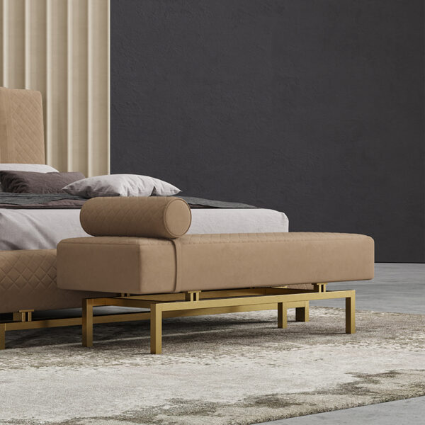 American light luxury cloth high sense bed end stool