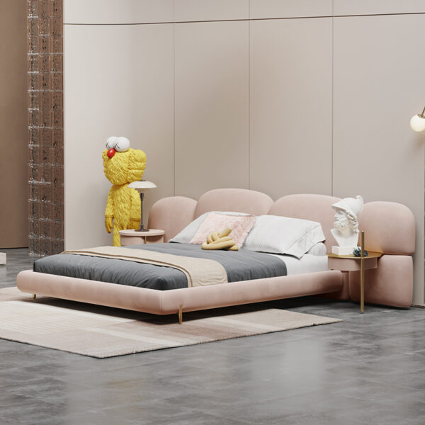 Italian light luxury fabric master bedroom double bed