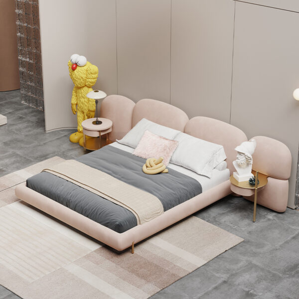 Italian light luxury fabric master bedroom double bed