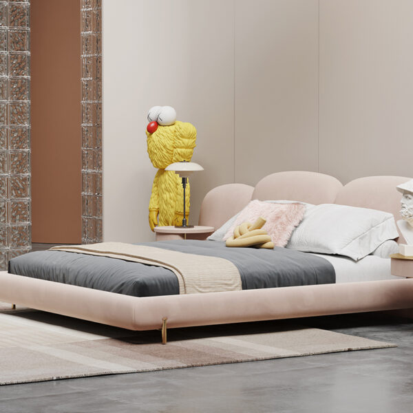 Italian light luxury fabric master bedroom double bed