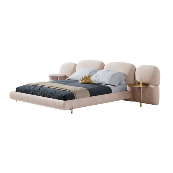 Italian light luxury fabric master bedroom double bed