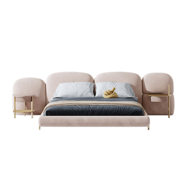 Italian light luxury fabric master bedroom double bed