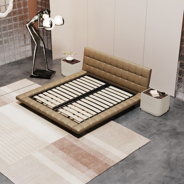 Light luxury full leather high quality comfortable double bed