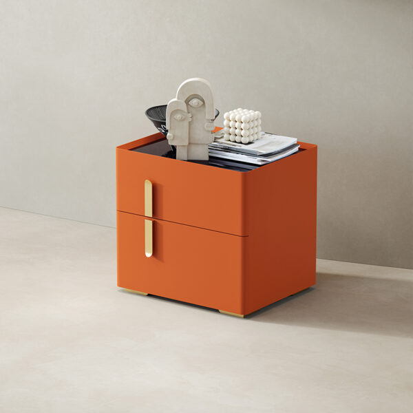 Modern simple bedroom orange superior sense nightstand