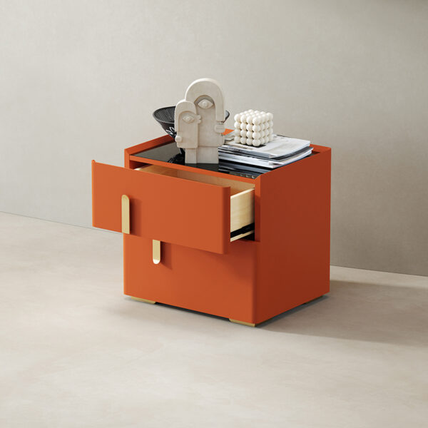 Modern simple bedroom orange superior sense nightstand