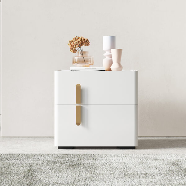 Modern simple bedroom white nightstand