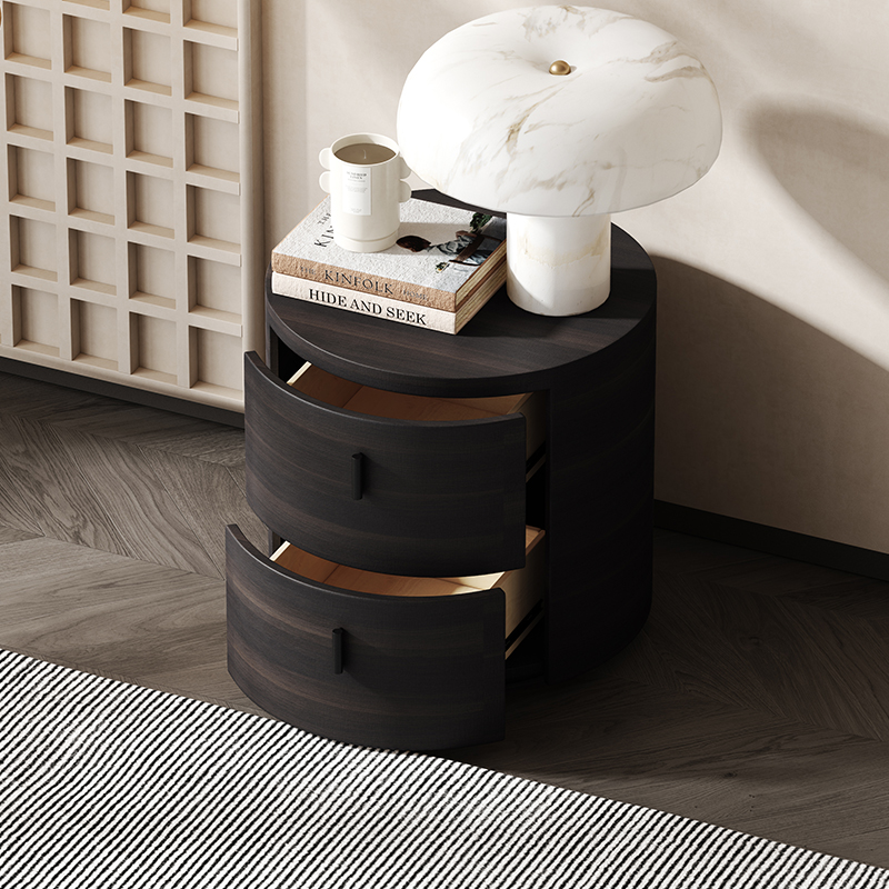 Modern simple retro style smoky nightstand