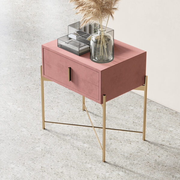 Nordic Light Luxury Bedside Table Iron Art Storage Cabinet