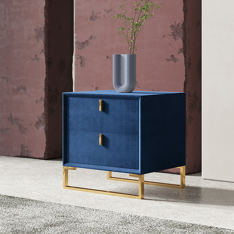 Nordic light luxury high sense bedside table shelf