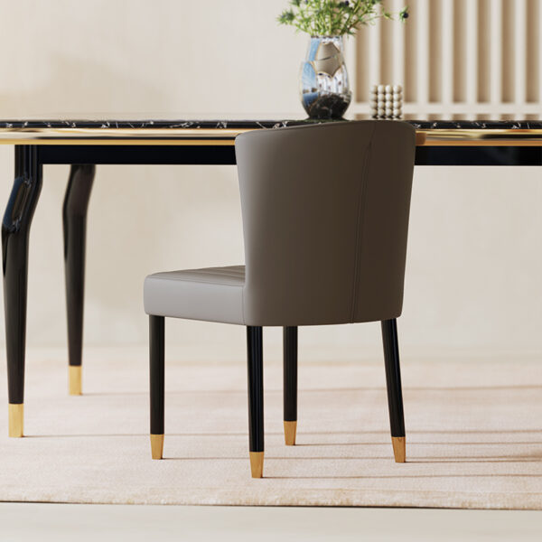 Nordic light luxury dining chair solid wood home