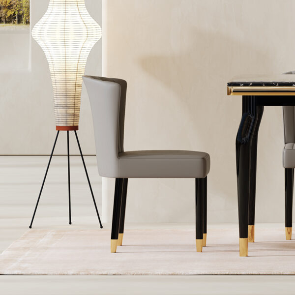Nordic light luxury dining chair solid wood home