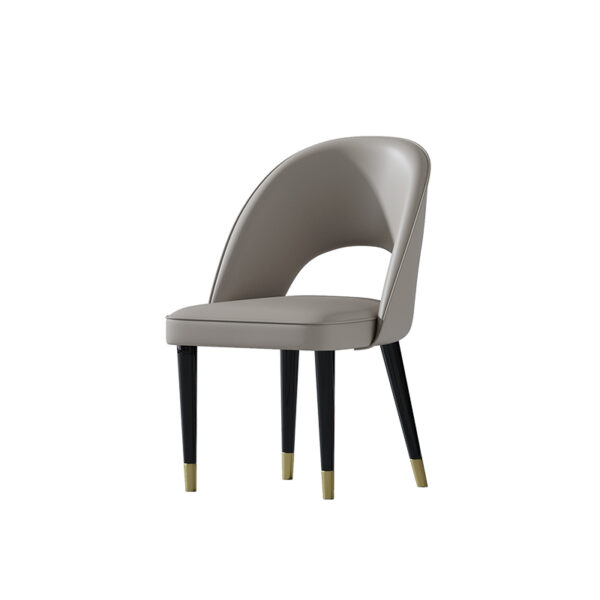 "Nordic simple dining room with armrests high back chairs "