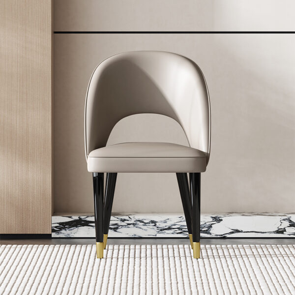 "Nordic simple dining room with armrests high back chairs "