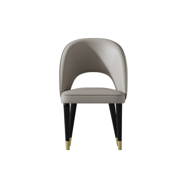 "Nordic simple dining room with armrests high back chairs "