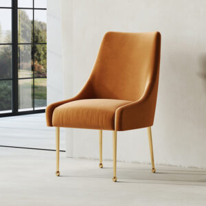 Modern Simple Suede Light Luxury Orange Home Dining Chair
