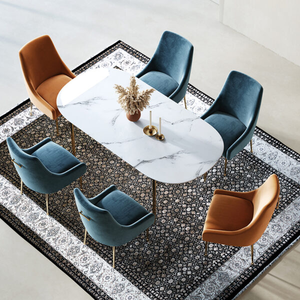 Modern simple suede light luxury orange home dining chair