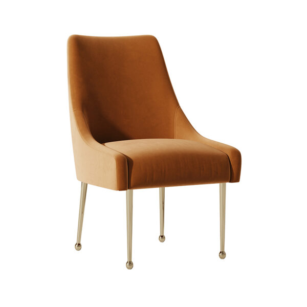 Modern simple suede light luxury orange home dining chair