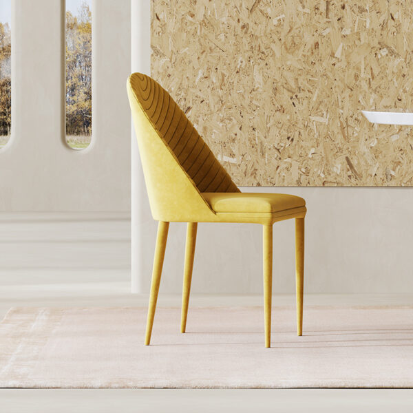 Modern simple light luxury dining chair home Italian suede