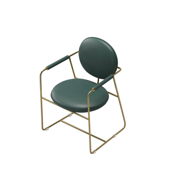 Italian light luxury art dining chair modern leather