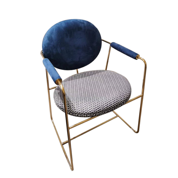 Italian light luxury art dining chair modern leather