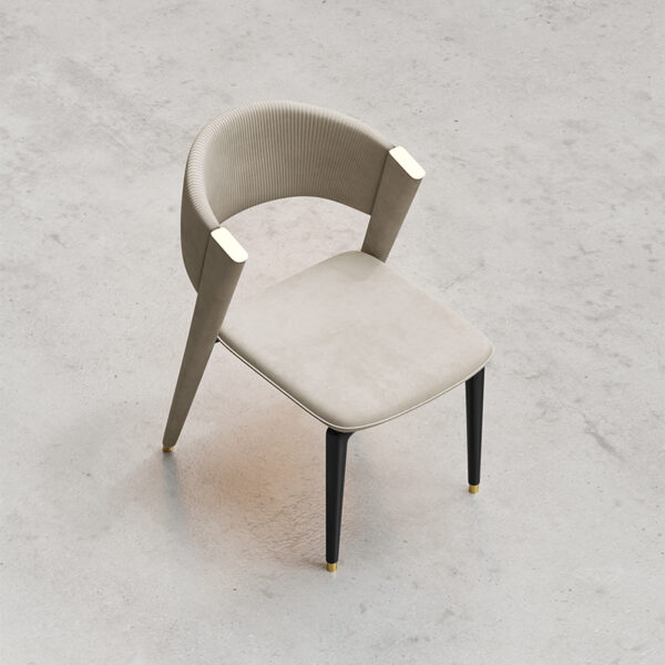 Italian light luxury solid wood dining chair modern simple