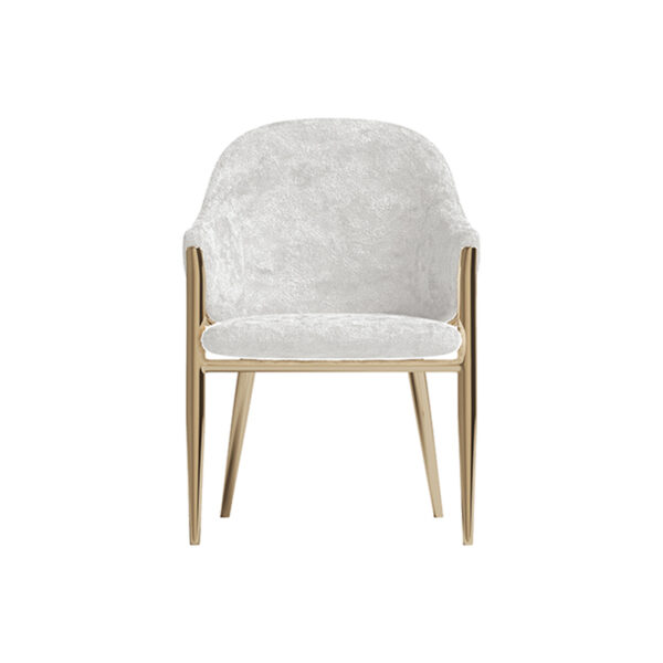 Italian Light Luxury Pure White Home Dining Chair