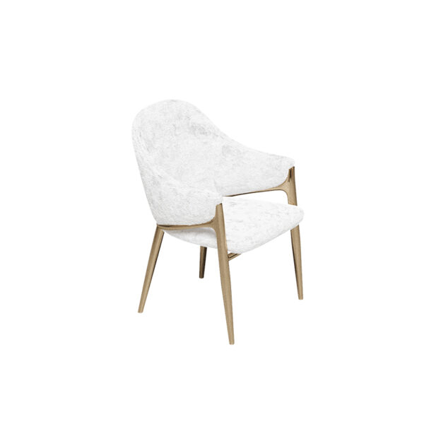 Italian Light Luxury Pure White Home Dining Chair