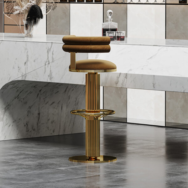 All-gold High Leg Swivel Table Dining Chair
