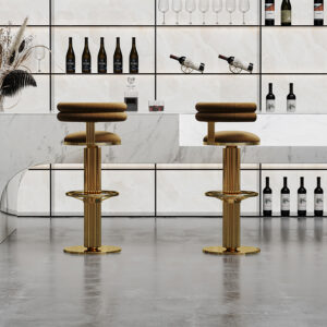 All-gold High Leg Swivel Table Bar Chair