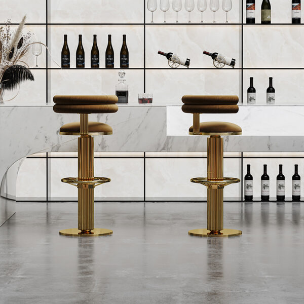 All-gold High Leg Swivel Table Dining Chair