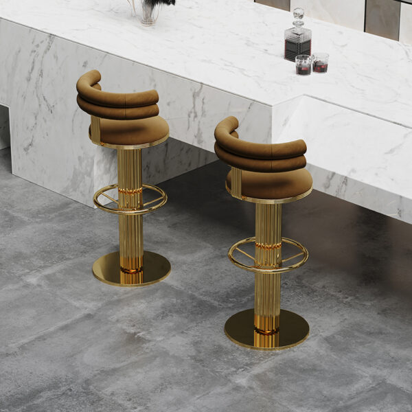 All-gold High Leg Swivel Table Dining Chair