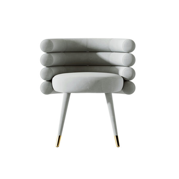 Caterpillar Semi-circular Gray Dining Chair
