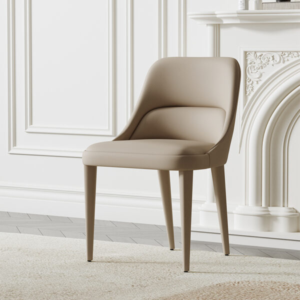 American Light Luxury Home Leather Texture Dining Chair