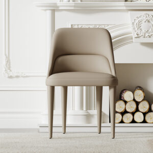 American Light Luxury Home Leather Texture Dining Chair