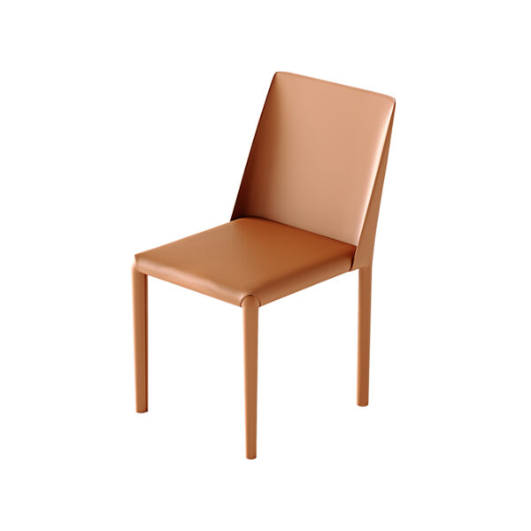 Modern Simple Orange Leather Ltalian Minimalist Dining Chair