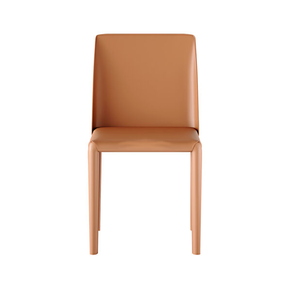 Modern Simple Orange Leather Ltalian Minimalist Dining Chair