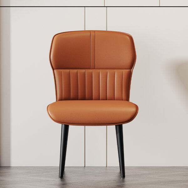Leather Color Matching Striped Restaurant Dining Chair