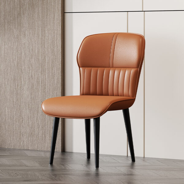 Leather Color Matching Striped Restaurant Dining Chair