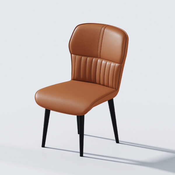 Leather Color Matching Striped Restaurant Dining Chair
