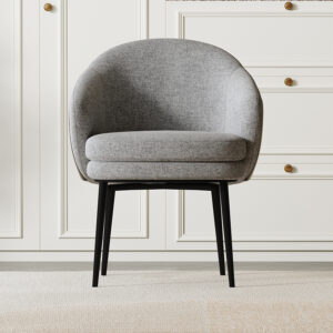 Italian Light Luxury Dining Chair Black Support Frame Modern Simple