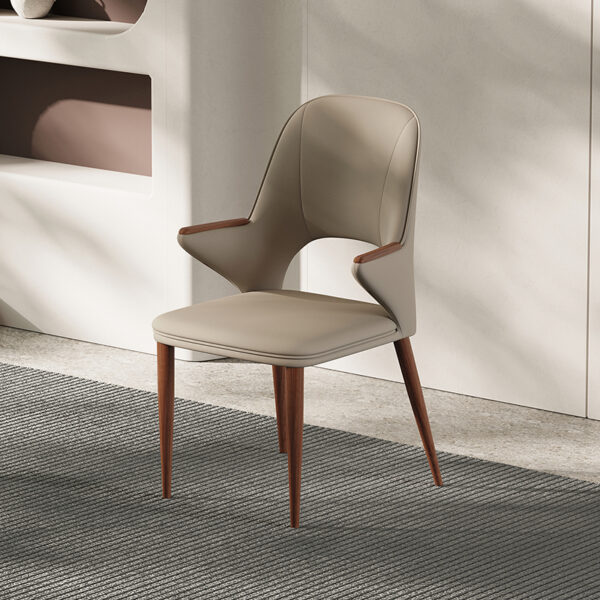 American Light Luxury High Back Strap Armrests Restaurant Dining Chair