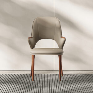 American Light Luxury High Back Strap Armrests Restaurant Dining Chair