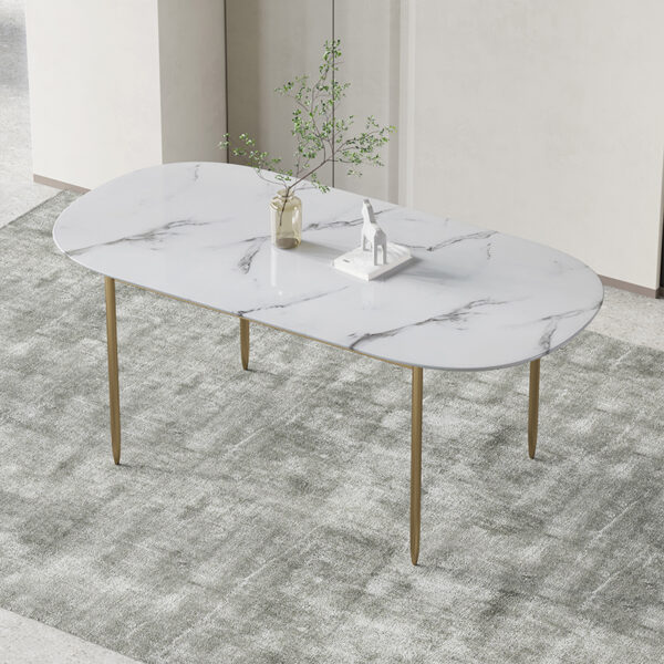 Oval Marble Coffee Table Modern Nordic Dining Table