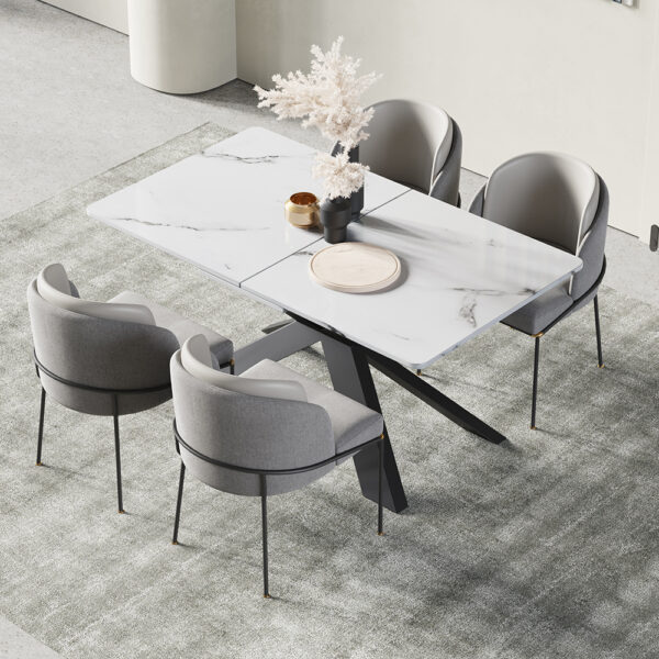 Rectangular multi-family marble large dining table