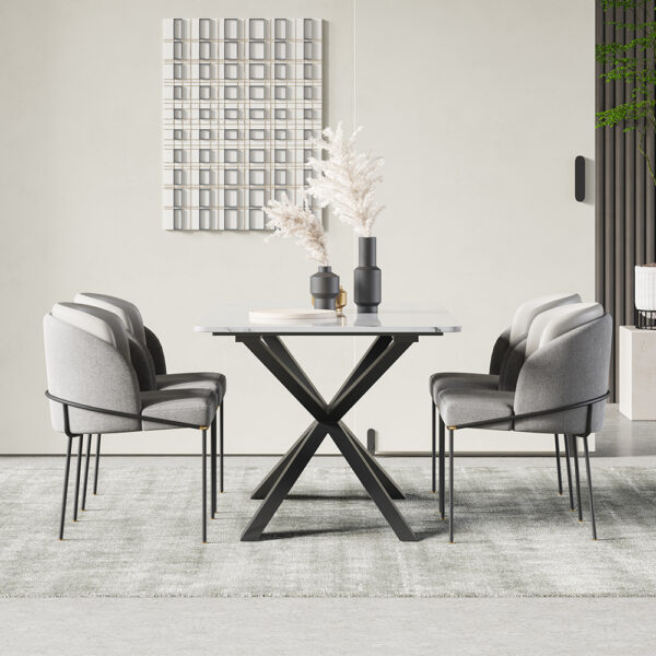 Rectangular multi-family marble large dining table